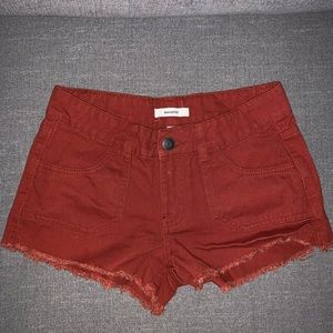 Copper jean shorts